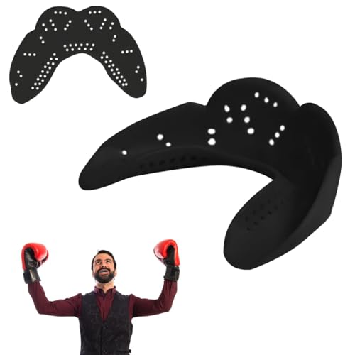 Proberos Boxing Mouthguard, Mouth Guard/Gum Shield, Medium Mouthguard Teeth Guard EVA Mouthguard 1.6mm Slim Mouthguard for Upper Teeth for Boxing Training One Size for Adult Teen Use, Black Proberos Boxing Mouthguard, Mouth Guard/Gum Shield, Medium Mouthguard Teeth Guard EVA Mouthguard 1.6mm Slim Mouthguard for Upper Teeth for Boxing Training One Size for Adult Teen Use, Black